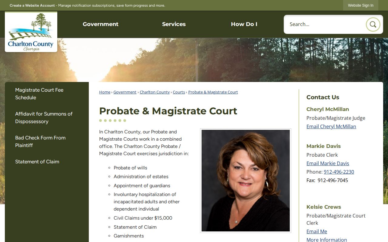 Charlton County Probate and Magistrate Court official page