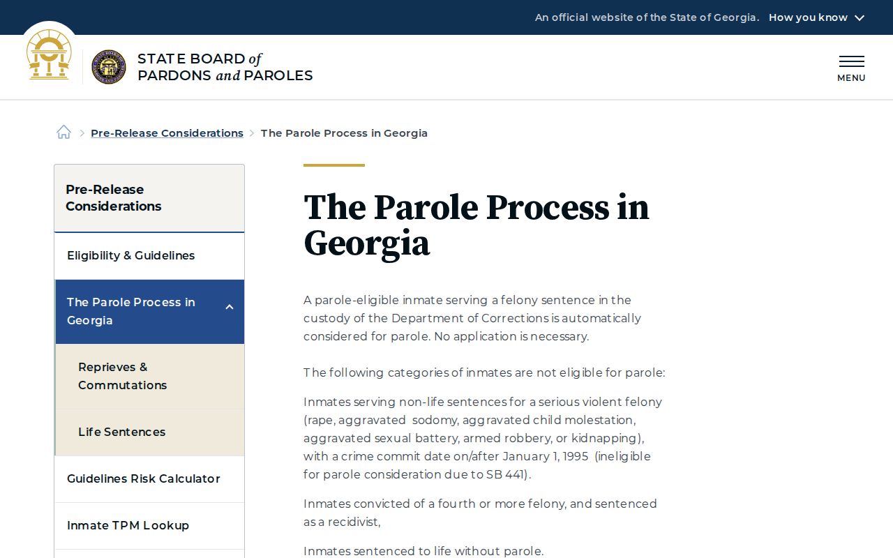 Georgia Parolee Search and Charlton County release process